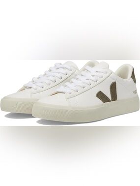VEJA Campo Sneakers with Olive/Khaki V Logo